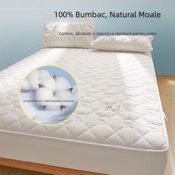 Antibacterian, Clasă A, 100% bumbac pe ambele fețe, umplut cu bumbac, husă quiltată pentru pat, protecție pentru saltea cu acoperire completă