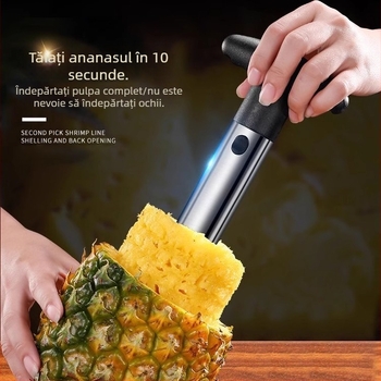 Curățător de ananas din oțel inoxidabil: curățare, îndepărtarea miezului, tăiere în felii și cuțit rotativ