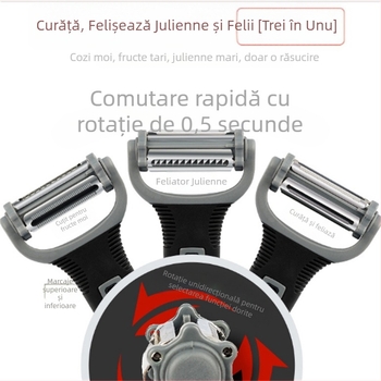 Curățător rotativ pentru fructe din oțel inoxidabil – curățare, răzuire și tăiere cu cap de trei fețe
