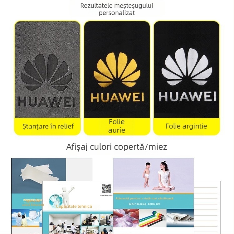 Caiet din piele de oaie moale cu logo personalizat, A5, 100 de pagini, Dowling hârtie