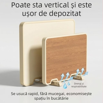 Tocător dublu fațet din lemn de abanos, cu suport și piatră de ascuțit
