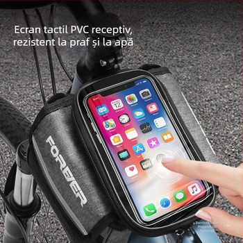 Geantă frontală pentru cadrul bicicletelor de munte și oraș – set complet de accesorii pentru ciclism