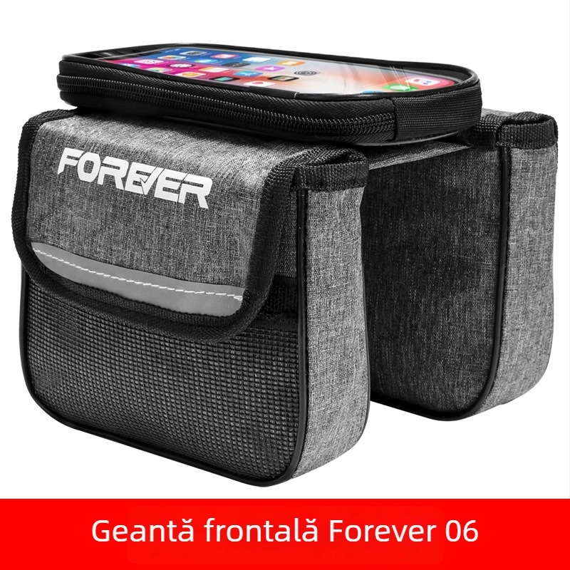 Geantă frontală pentru cadrul bicicletelor de munte și oraș – set complet de accesorii pentru ciclism
