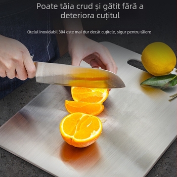Chuangsheng tocător din oțel inoxidabil 304, placă de bucătărie multifuncțională pentru fructe, carne și legume, suprafață dublă pentru întinderea aluatului