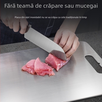 Chuangsheng tocător din oțel inoxidabil 304, placă de bucătărie multifuncțională pentru fructe, carne și legume, suprafață dublă pentru întinderea aluatului