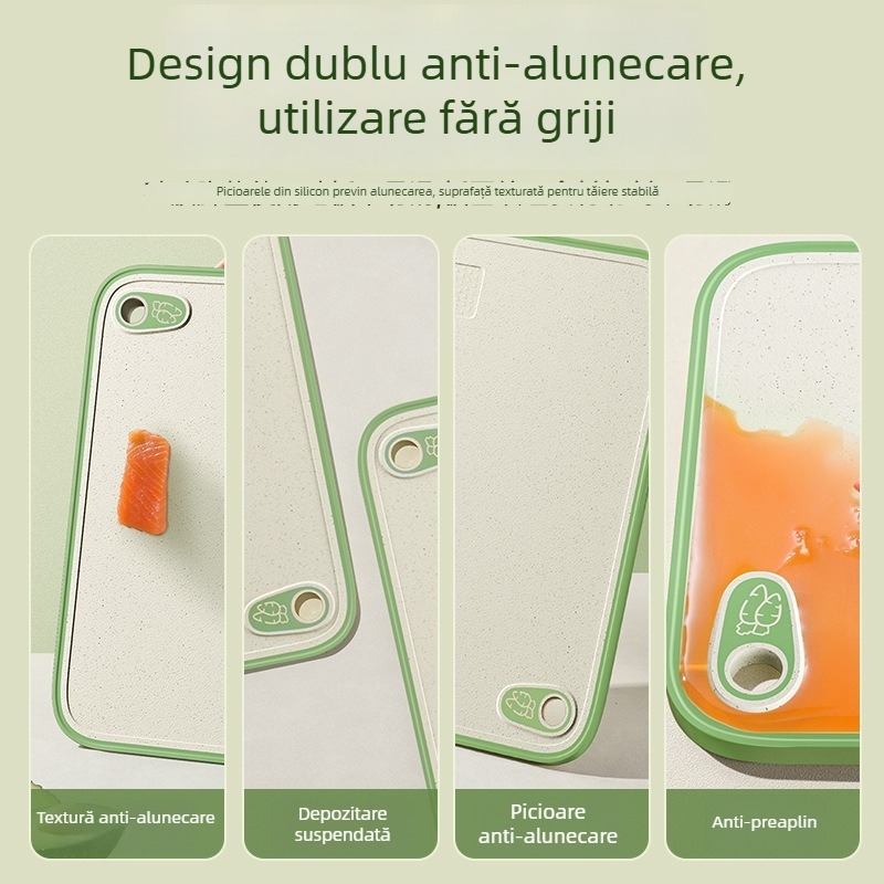 Set de tocătoare antibacteriene și rezistente la mucegai pentru bucătărie – plăci de tăiat din plastic pentru fructe și legume