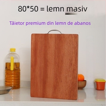 Placă de tăiere din lemn de abanos, masivă, antibacteriană și anti-mucegai, mare, cu două fețe, pentru tăiat, cuțite și întinderea aluatului