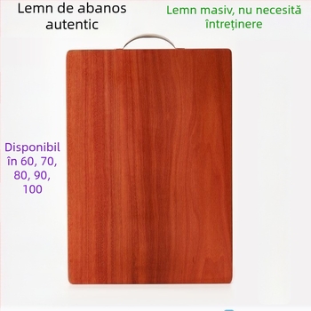 Placă de tăiere din lemn de abanos, masivă, antibacteriană și anti-mucegai, mare, cu două fețe, pentru tăiat, cuțite și întinderea aluatului