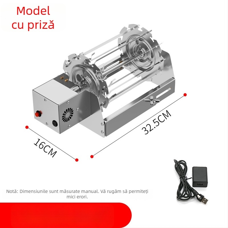 Grill fluture rotativ, coș circular pentru grătar din oțel inoxidabil 304