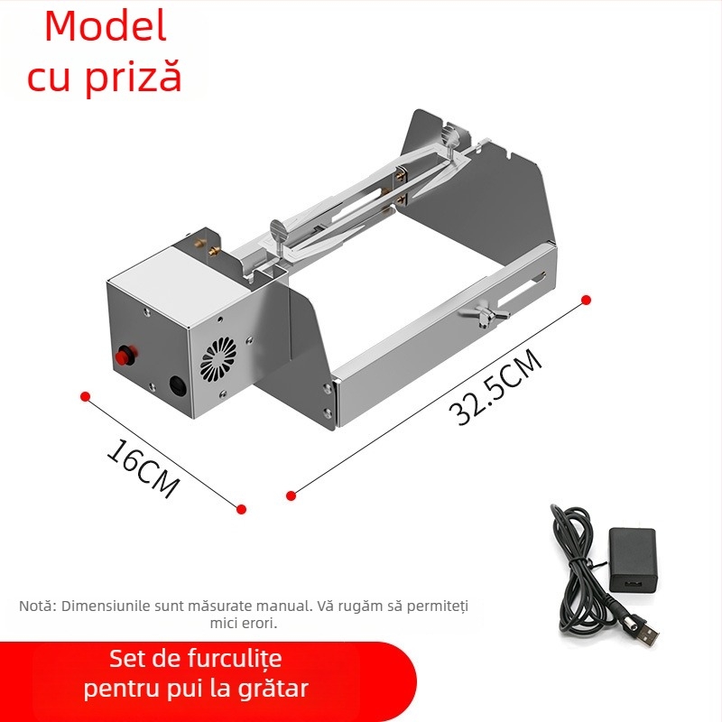 Grill fluture rotativ, coș circular pentru grătar din oțel inoxidabil 304