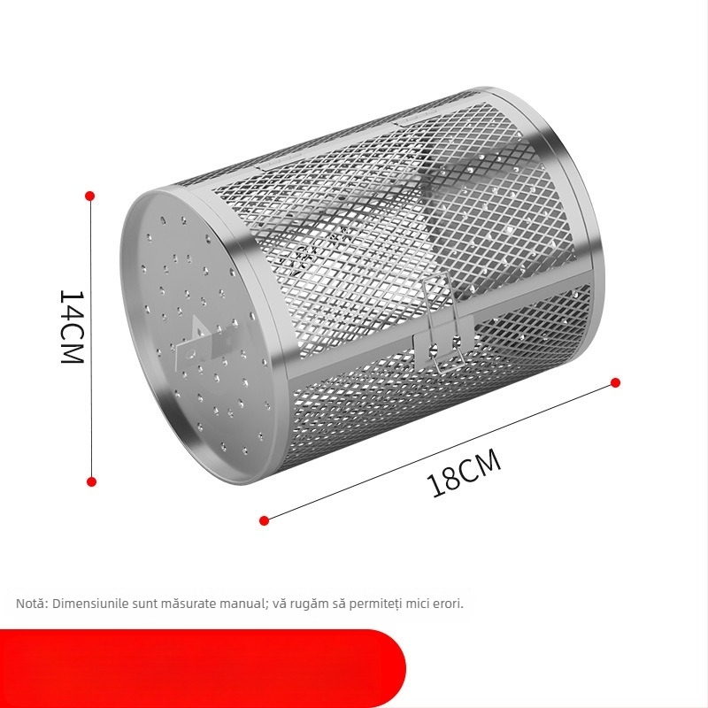 Grill fluture rotativ, coș circular pentru grătar din oțel inoxidabil 304