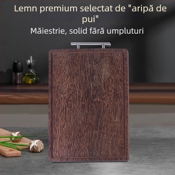 Scândură de tăiat din lemn, cu două fețe, mâner în formă de T, pentru agățare – bucătărie multifuncțională