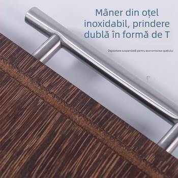 Scândură de tăiat din lemn, cu două fețe, mâner în formă de T, pentru agățare – bucătărie multifuncțională