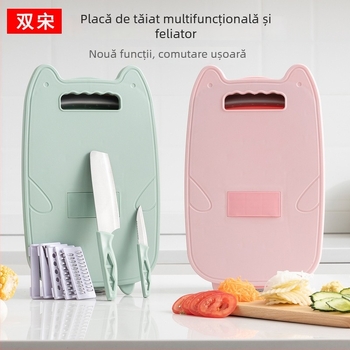 Set nou de bucătărie multifuncțional cu tocător pliabil, coș de apă pliabil, coș pentru legume, răzătoare de cartofi și set de cuțite.