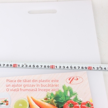 Placă de tăiere din plastic, dreptunghiulară, grosime 0,8 cm, dimensiuni 48 × 33 cm, pentru bucătărie, uz casnic