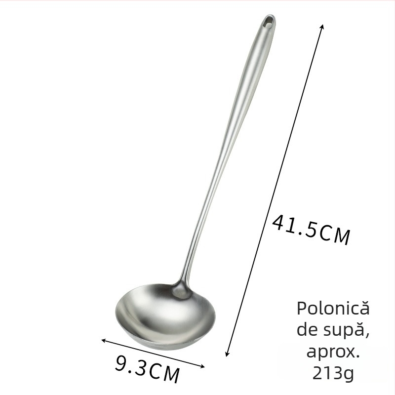 Set de spatule din oțel inoxidabil 304, mâner extins, pentru gătit, ustensile de bucătărie, protecție împotriva arsurilor