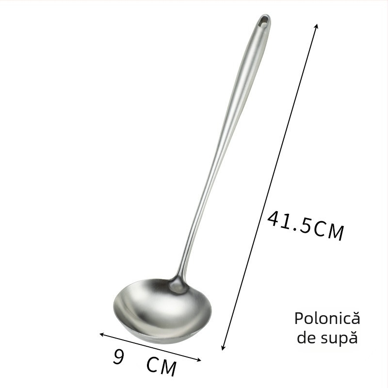 Set de spatule din oțel inoxidabil 304, mâner extins, pentru gătit, ustensile de bucătărie, protecție împotriva arsurilor