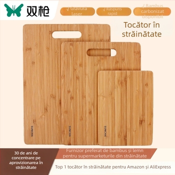 Set de tocătoare din bambus — pătrate, antiderapante, ustensile de bucătărie în stil modern minimalist, dimensiuni 230x150, 300x200, 380x250 mm