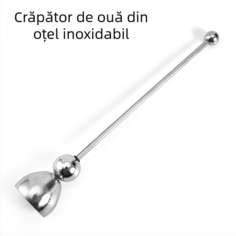 Deschizător de ouă din oțel inoxidabil 304, cu bilă de măsurare, gadget bucătărie