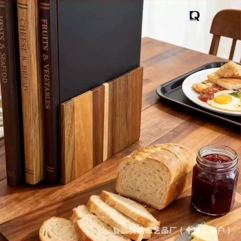 Tocător din lemn de acacie, design în stil carte, set bidirecțional de tăvi din lemn pentru legume și friptură, bucătărie și restaurant