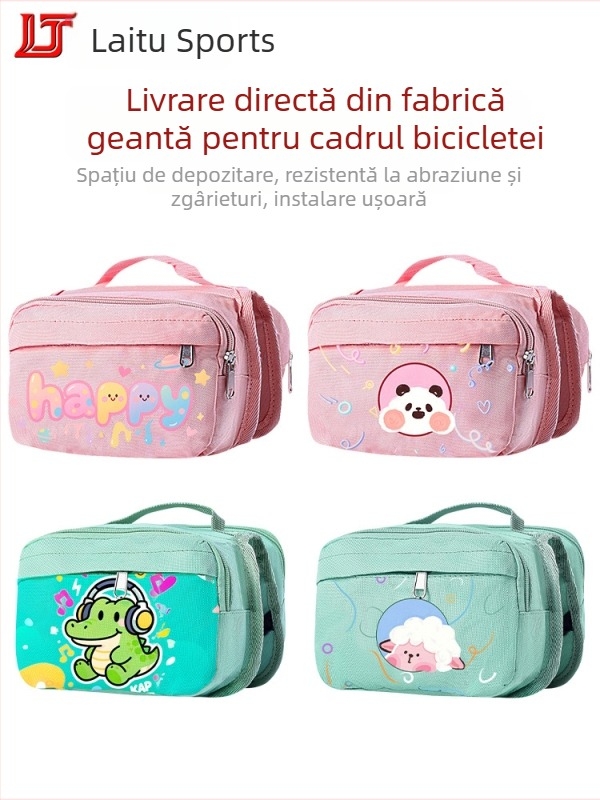 Geantă pentru bicicletă de munte pe cadrul frontal cu buzunar pentru telefon, husă pentru tubul frontal, echipament de ciclism, geantă colorată universală pentru cadrul frontal