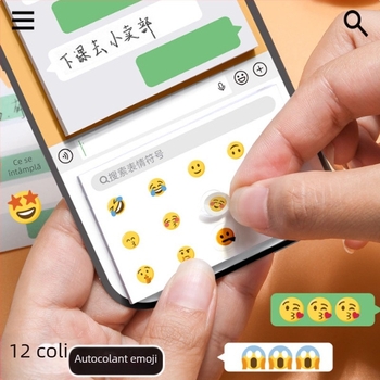 Bloc de notițe cu bule verzi, etichete emoji de chat și note lipicioase detașabile pentru clasă