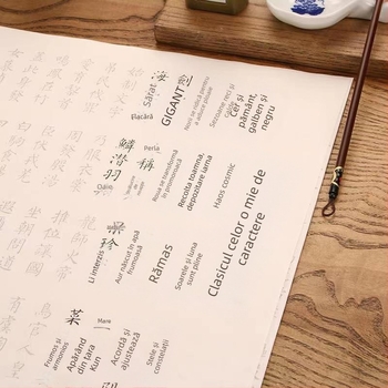 Carte de practică pentru caligrafie în stil semi-cursiv, trasare roșie pentru exerciții