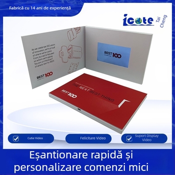 Carduri video de salut de 4,5 inchi, invitații, afișaje video pentru publicitate, broșuri corporative, felicitări de sărbători și realizare cadouri