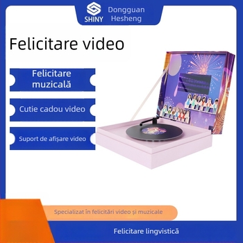 Cutie video personalizată internațională, card poștal în format carte, card LCD de sărbători și album foto – set cadou