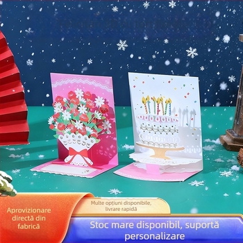 Card de felicitare tridimensional cu design personalizabil – pentru Ziua Profesorului, Ziua Recunoștinței și Ziua Îndrăgostiților, cu un mic cadou