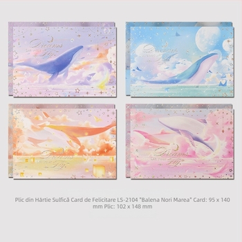 Card de felicitare premium, în stil retro minimalist, cu plic gol din hârtie sulfatată.