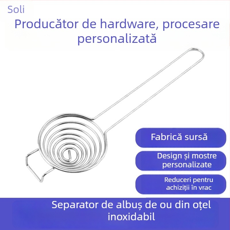 Separator din oțel inoxidabil pentru albuș și gălbenuș, cu filtru pentru ouă – instrument de copt