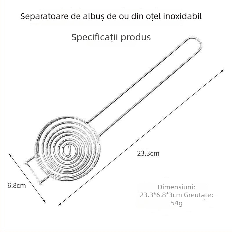 Separator din oțel inoxidabil pentru albuș și gălbenuș, dispozitiv de separare a ouălor, potrivit pentru coacere și uz casnic