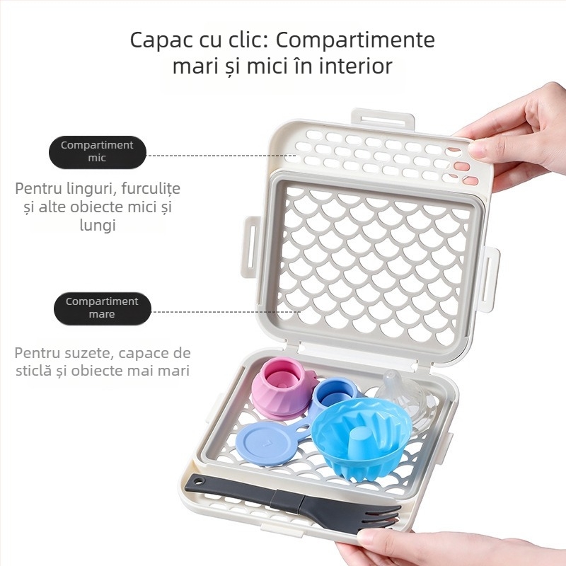 Coș mic din silicon pentru mașina de vase, accesorii bucătărie, cutie de drenaj pentru depozitare