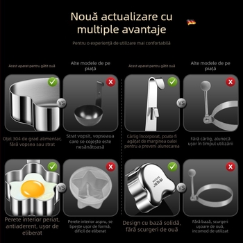 Formă suspendabilă pentru ouă din oțel inoxidabil 304 – ustensilă de bucătărie multifuncțională pentru ouă fierte și poșate