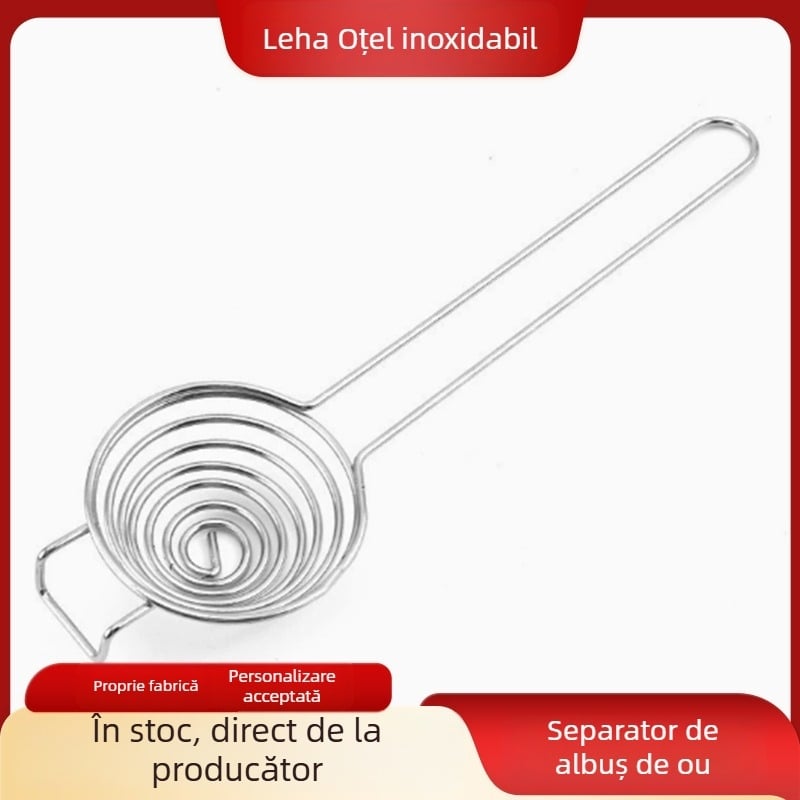 Separator din oțel inoxidabil pentru gălbenuș și albuș de ou, cu plasă spirală extinsă, pentru bucătărie