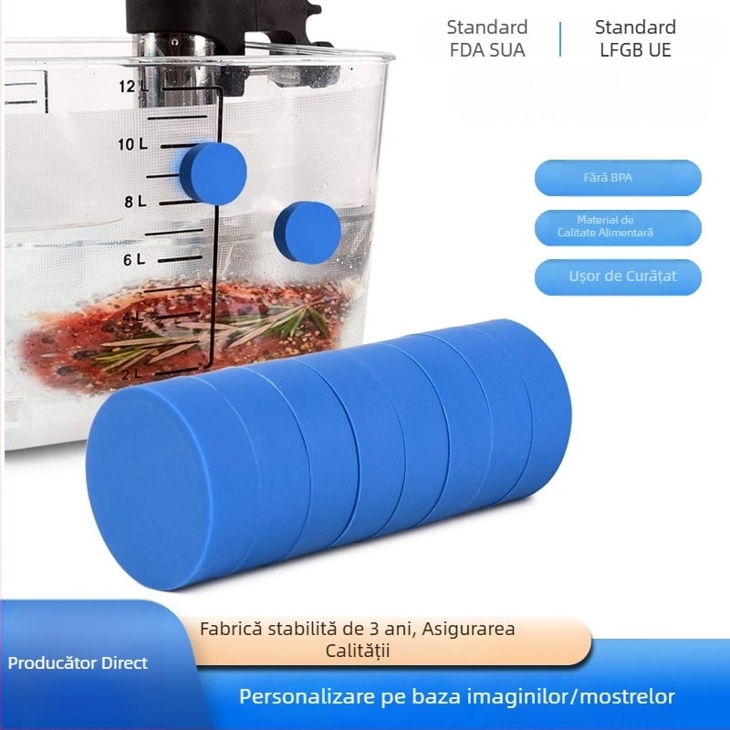 Greutate magnetică din silicon albastru pentru slow cooker vacuum la temperatură scăzută; previne plutirea alimentelor