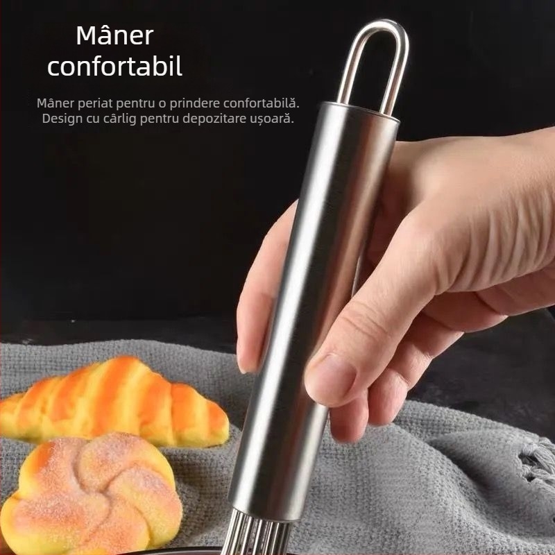 Batator manual din oțel inoxidabil pentru ouă, tel și amestec pentru cremă – instrument de bucătărie pentru coacere