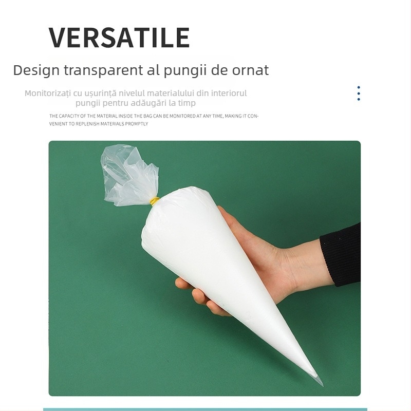 Pungă de decor pentru prăjituri, de unică folosință, din material alimentar, pentru cremă și coacere, potrivită pentru hrana bebelușilor