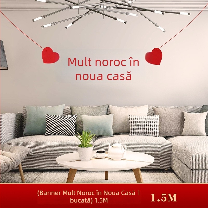 Decorațiuni pentru mutarea într-un nou cămin: panouri pentru living, cupluri poetice și panglici cu steaguri