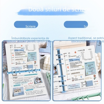 Ahgu jurnal pătrat din PVC transparent, cu pagini detașabile și hârtie cu grilă