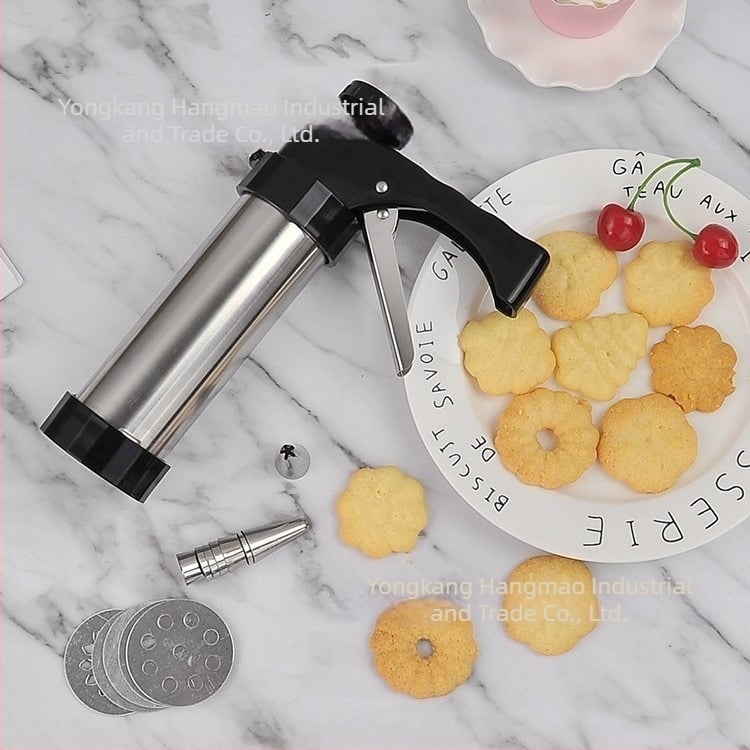 Pistol de decorare biscuiți din oțel inoxidabil, set de 13 piese pentru cofetărie DIY