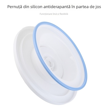 Tavă rotativă din plastic pentru decorarea torturilor, cu margine antiderapantă
