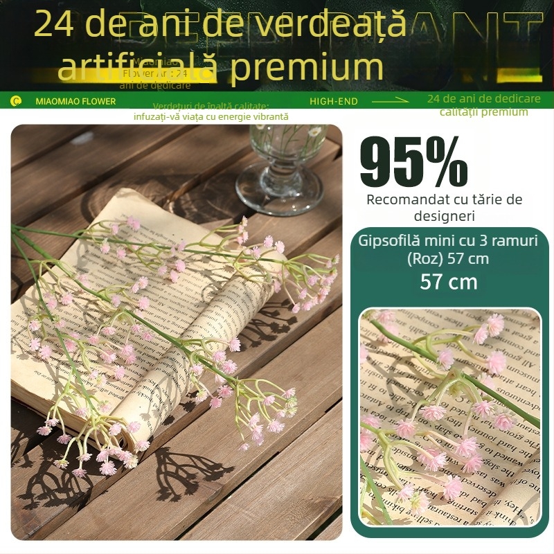 Flori artificiale Gypsophila, buchet decorativ de lux pentru sufragerie, buchet de mână, flori din plastic pentru fotografie