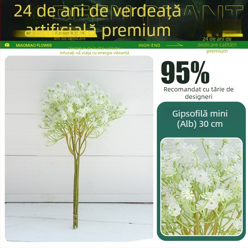 Flori artificiale Gypsophila, buchet decorativ de lux pentru sufragerie, buchet de mână, flori din plastic pentru fotografie