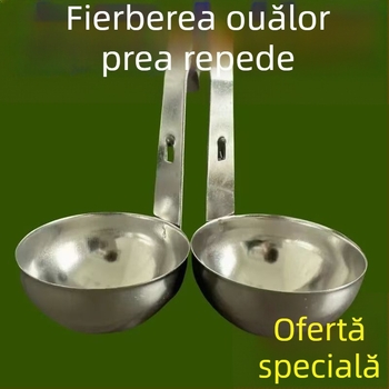 Bol din oțel inoxidabil pentru ouă poșate, matriță de abur, fierbător de ouă, margine curbată și suport de agățat