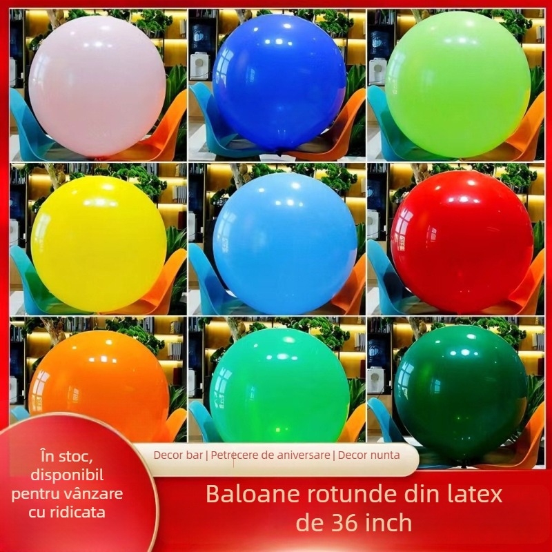 Balon latex rotund, 36 inci, cu pereți groși, pentru decorarea zilei de naștere și a nunții
