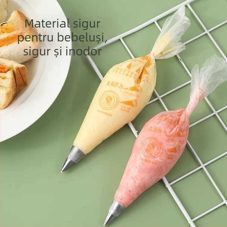 Pungă de decorare de unică folosință pentru uz casnic, pungă de patiserie, de calitate alimentară, pentru prăjituri și creme