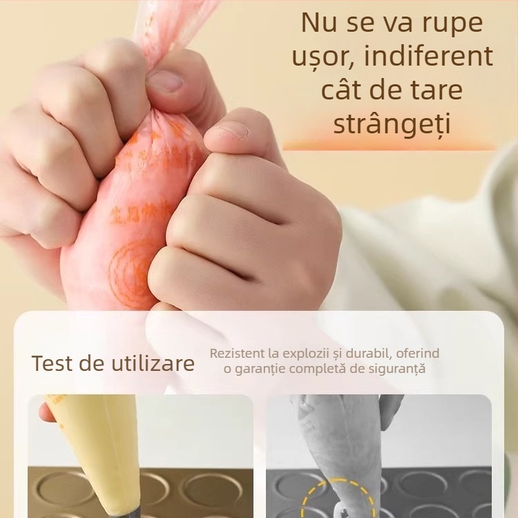 Pungă de decorare de unică folosință pentru uz casnic, pungă de patiserie, de calitate alimentară, pentru prăjituri și creme