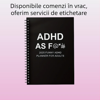 Planificator zilnic ADHD pentru adulți 2025 — Creierul meu activează prea multe etichete — Legare în spirală